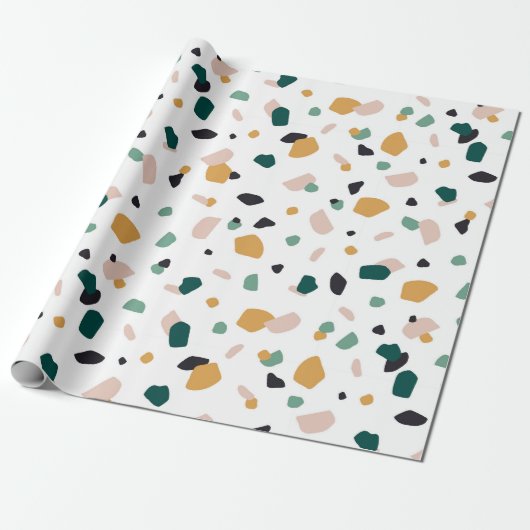 Papier Cadeau Motif terrazzo coloré (Déroulé)
