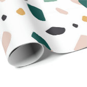 Papier Cadeau Motif terrazzo coloré (Coin rond)