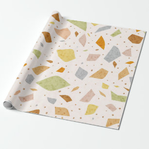 Papier Cadeau Motif Terrazzo Coloré Texturé Grain de Granit