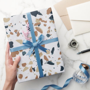 Papier Cadeau Motif Terrazzo en Pierre 