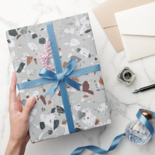 Papier Cadeau Motif Terrazzo en Pierre