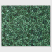 Papier Cadeau Motif Terrazzo Patchwork Pavé Vert Jade (Plat)