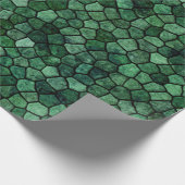 Papier Cadeau Motif Terrazzo Patchwork Pavé Vert Jade (Coin)