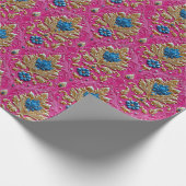 Papier Cadeau motif thaï rose vintage (Coin)