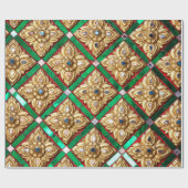 Papier Cadeau Motif thaïlandais à l'intérieur du mur de Templeth (Plat)
