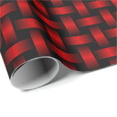 Papier Cadeau Motif Tissé Rouge Noir (Coin rond)