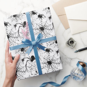 Papier Cadeau Motif Toile d'araignée Halloween