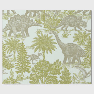 Papier Cadeau Motif Toile Dinosaure Vintage