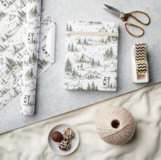 Papier Cadeau Motif Toile Happy Camper