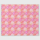 Papier Cadeau Motif tourbillon fractal, corail, rose et crème (Plat)