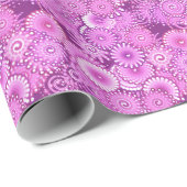 Papier Cadeau Motif tourbillon fractal, nuances de prune et de v (Coin rond)