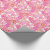 Papier Cadeau Motif tourbillon fractal, nuances de rose et de co (Coin)