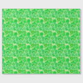 Papier Cadeau Motif tourbillon fractal, nuances vert printemps (Plat)