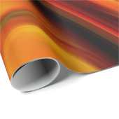 Papier Cadeau Motif Tourbillonnant orange et jaune (Coin rond)