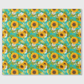 Papier Cadeau Motif tournesol (Plat)