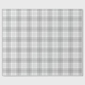 Papier Cadeau Motif traditionnel à carreaux gris (Plat)