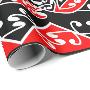 Papier Cadeau Motif traditionnel maori Koru de Kowhaiwhai