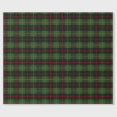 Papier Cadeau Motif traditionnel rouge tartan vert foncé (Plat)