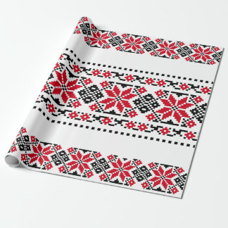 Papier Cadeau Motif traditionnel roumain "Les Etoiles"