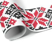 Papier Cadeau Motif traditionnel roumain "Les Etoiles" (Coin rond)