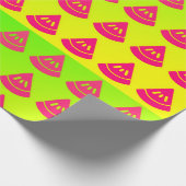 Papier Cadeau Motif Tranche de Pastèque Néon (Coin)
