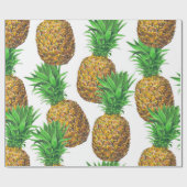 Papier Cadeau Motif transparent avec ananas (Plat)