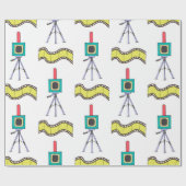 Papier Cadeau Motif transparent avec caméras et bandes de film s (Plat)