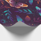 Papier Cadeau Motif transparent avec papillon spatial, cristaux, (Coin)