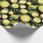 Papier Cadeau Motif transparent citrons sur arrière - plan noir (Coin)