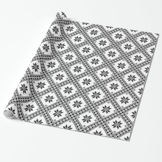 Papier Cadeau Motif transparent de conception de point de croix (Déroulé)