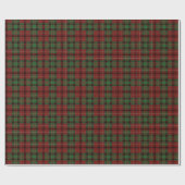 Papier Cadeau motif transparent écossais vert rouge (Plat)