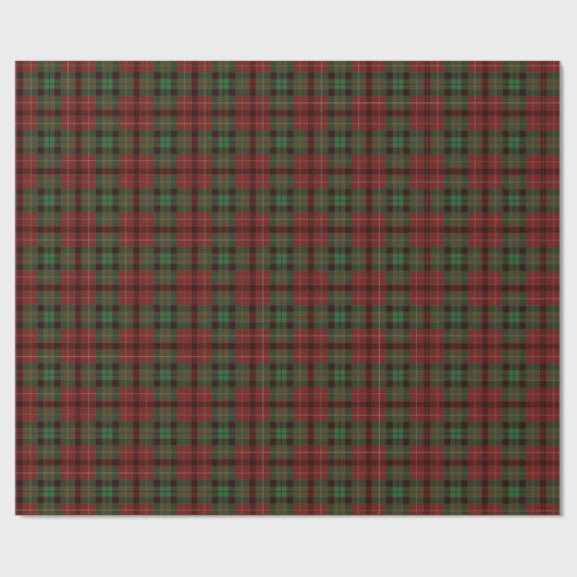 Papier Cadeau motif transparent écossais vert rouge (Plat)