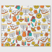 Papier Cadeau Motif transparent Hanoukka. Hanoukka de vacances j (Plat)