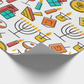 Papier Cadeau Motif transparent Hanoukka. Hanoukka de vacances j (Coin)
