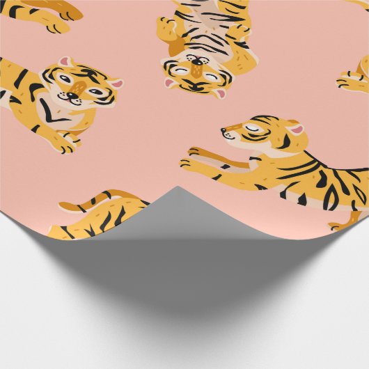 Papier Cadeau Motif transparent pour les tigres mignons (Coin)