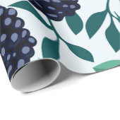 Papier Cadeau Motif transparent tropical avec mûre (Coin rond)