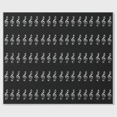 Papier Cadeau Motif Treble Clef (Plat)
