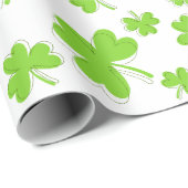 papier cadeau motif trèfle Saint-Patrick (Coin rond)