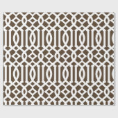 Papier Cadeau Motif Trellis Brown et blanc tendance (Plat)