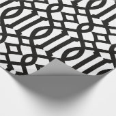 Papier Cadeau Motif Trellis noir et blanc tendance (Coin)