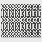 Papier Cadeau Motif Trellis noir et blanc tendance (Plat)