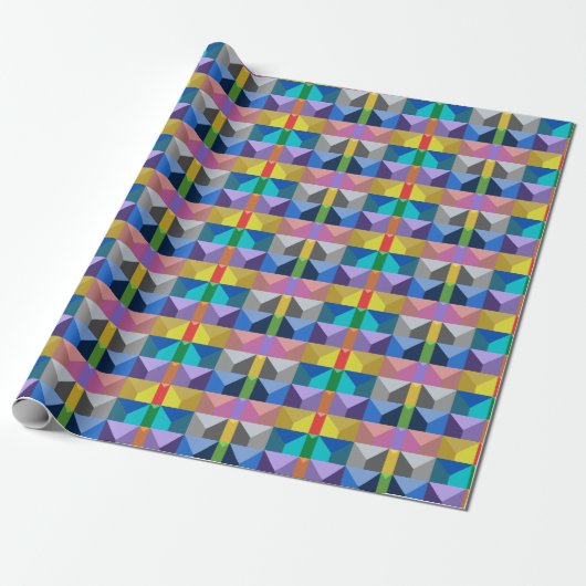 Papier Cadeau Motif triangle 3D abstrait (Déroulé)