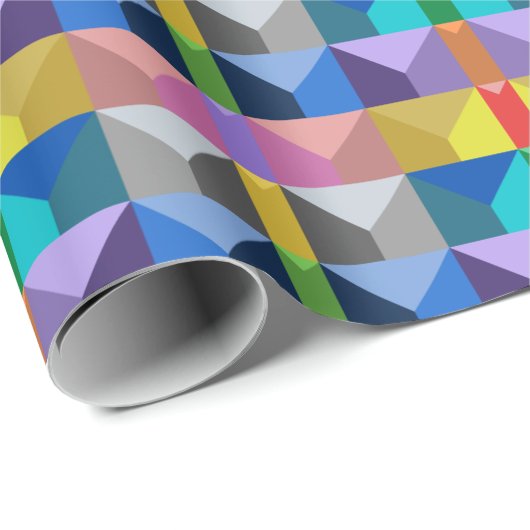 Papier Cadeau Motif Triangle 3D Abstrait (Coin rond)