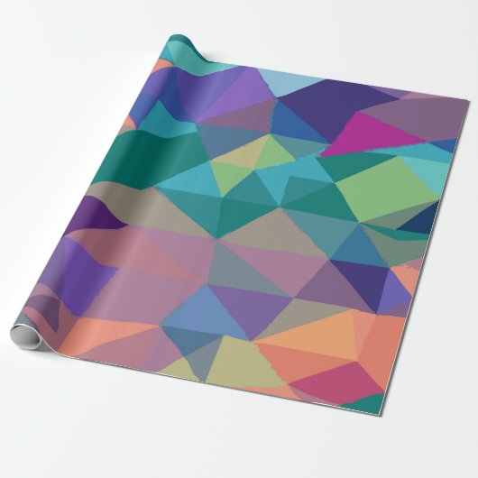 Papier Cadeau Motif triangle abstrait multicolore – Moderne (Déroulé)
