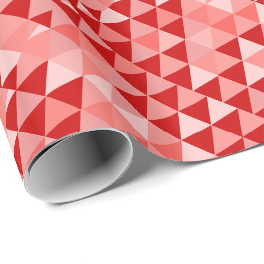 Papier Cadeau Motif triangle rouge Abstrait (Coin rond)