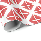 Papier Cadeau Motif triangle rouge tendance (Coin rond)