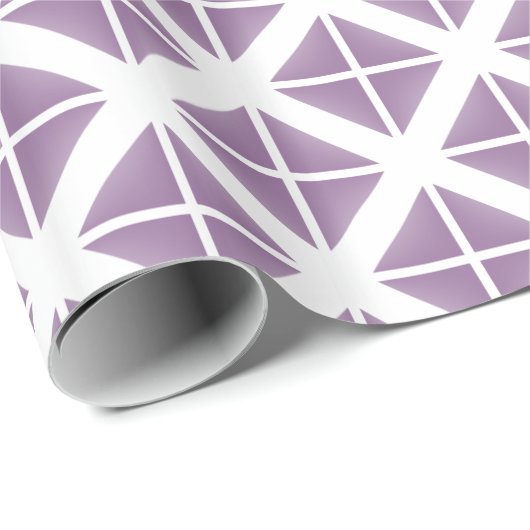 Papier Cadeau Motif triangle tendance violet (Coin rond)