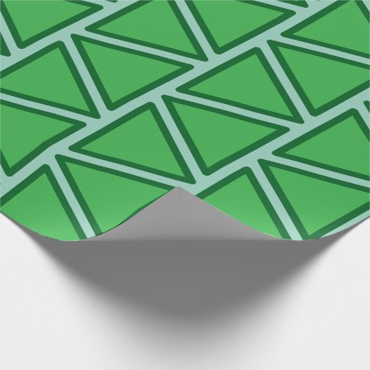 Papier Cadeau Motif triangle vert trois tons Abstrait (Coin)
