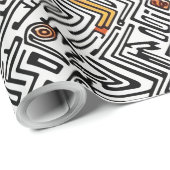 Papier Cadeau motif tribal africain Abstrait (Coin rond)