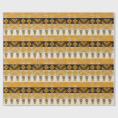 Papier Cadeau Motif tribal africain ethnique de rayures (Plat)